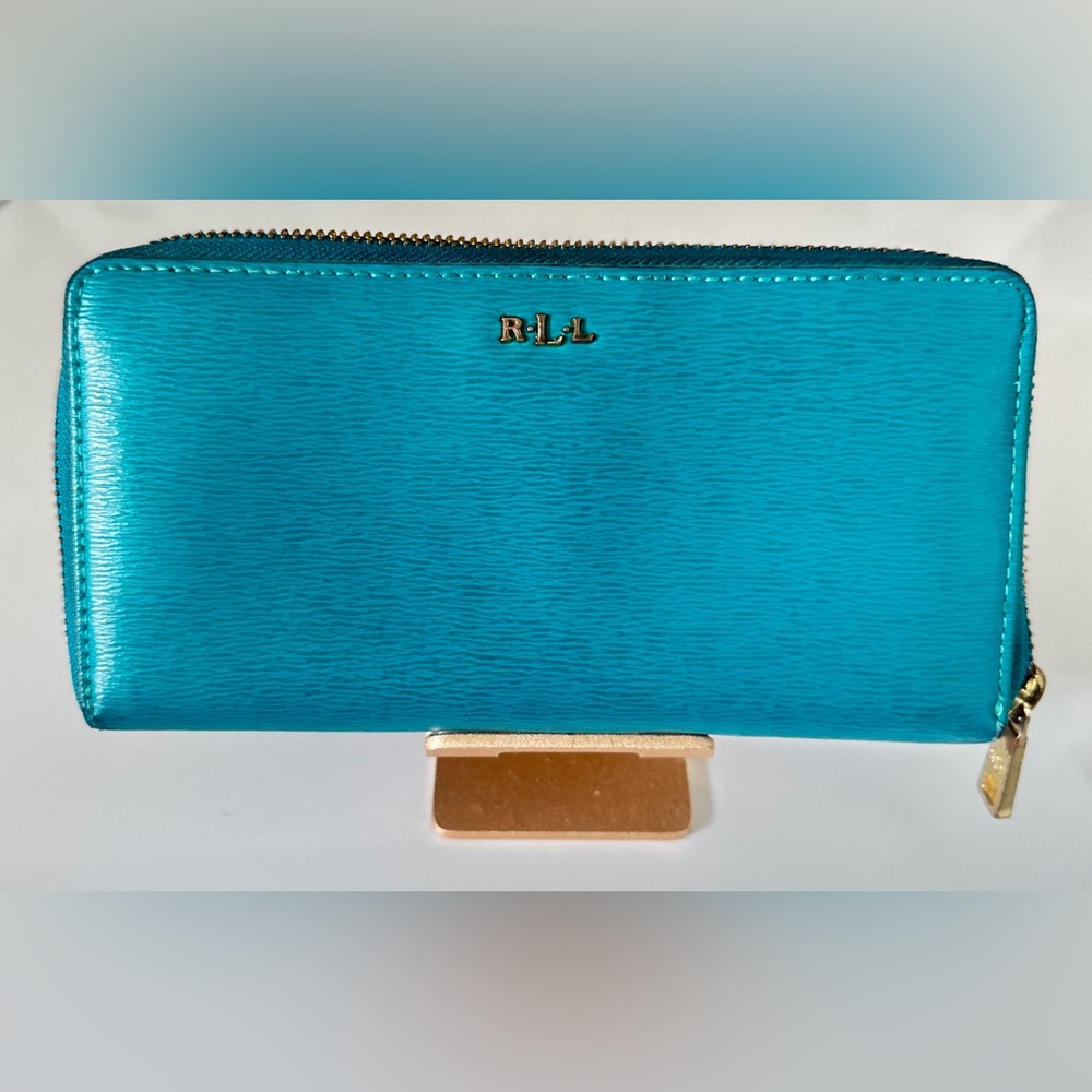 Lauren Ralph Lauren Tate Zip Around Leather Wallet Pick A Color Turquoise